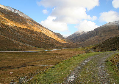 The road is mostly well formed but occasionally flooded with shallow fords