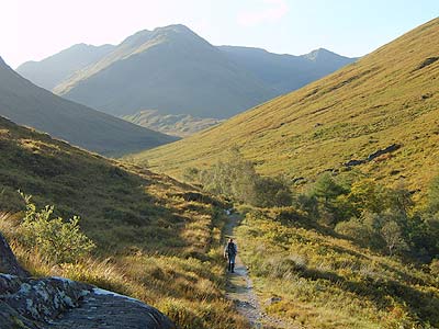 Walking up a wee path in the glen - perfect picture of what its like on the mountain trails of Lochalsh and trekking in Lochalsh generally